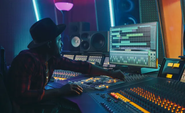 man working in studio