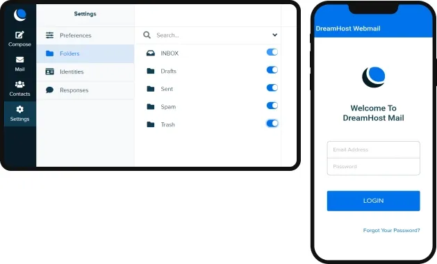 phone displaying DreamHost panel page